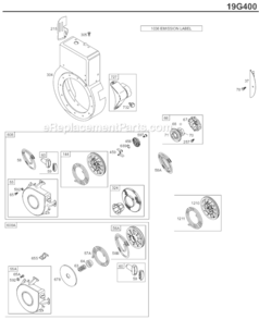 Page D Diagram and Parts List for 19G400 0068-1196 Briggs and Stratton Engine